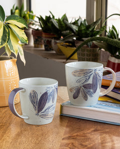 Tea cups & coffee mugs Purplicious Handpainted Ceramic Mugs - Set of 2