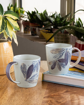 Tea cups & coffee mugs Purplicious Handpainted Ceramic Mugs - Set of 2