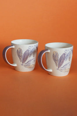 Tea cups & coffee mugs Purplicious Handpainted Ceramic Mugs - Set of 2