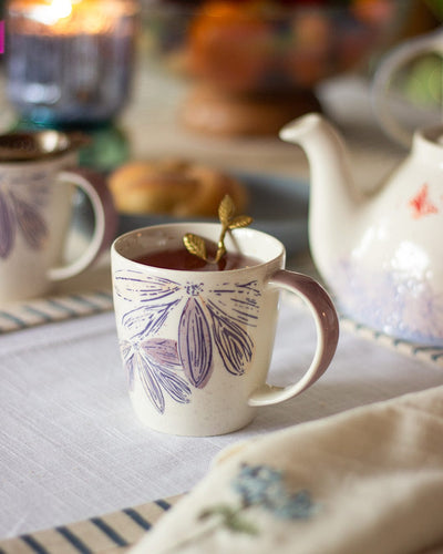 Tea cups & coffee mugs Purplicious Handpainted Ceramic Mugs - Set of 2