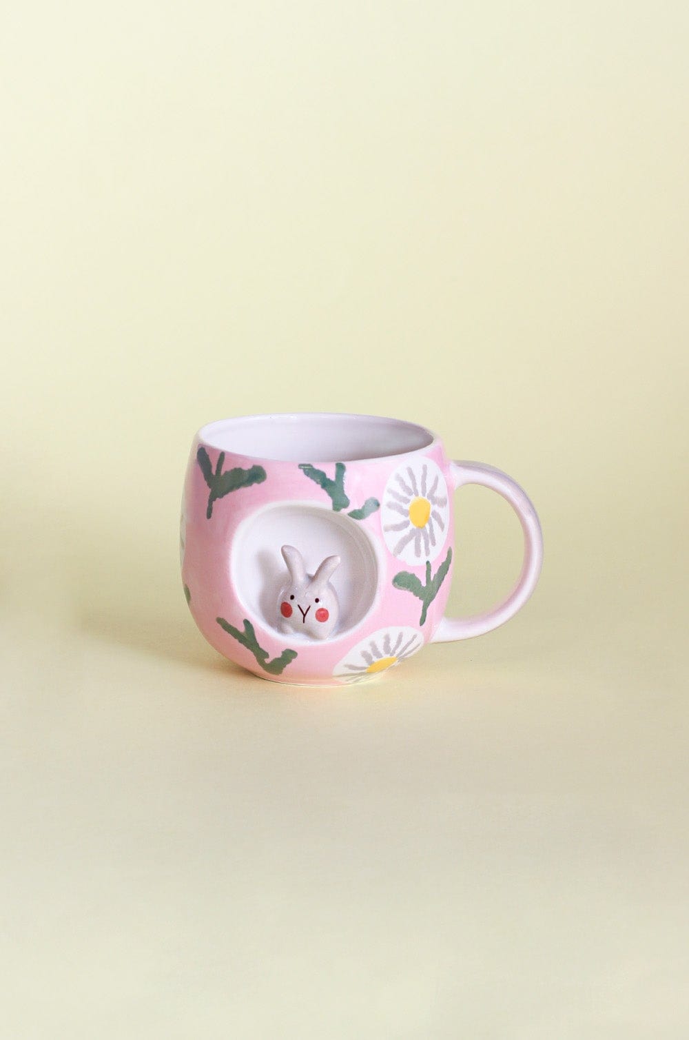 Tea cups & coffee mugs Rabbit Peek a Boo Handpainted Ceramic Mug