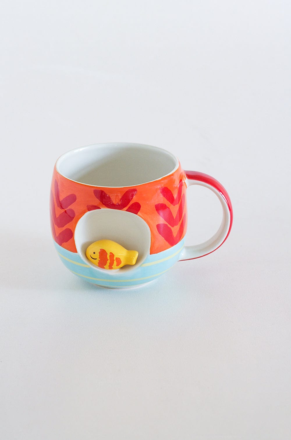 Tea cups & coffee mugs Red Coral Handpainted Ceramic Mug