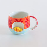 Tea cups & coffee mugs Red Coral Handpainted Ceramic Mug