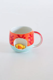 Tea cups & coffee mugs Red Coral Handpainted Ceramic Mug