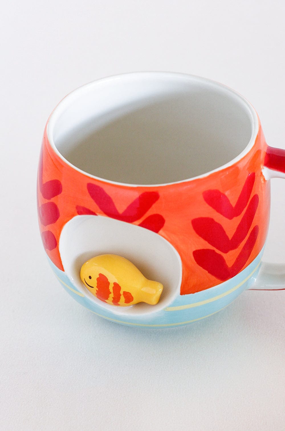 Tea cups & coffee mugs Red Coral Handpainted Ceramic Mug