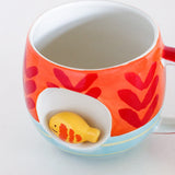 Tea cups & coffee mugs Red Coral Handpainted Ceramic Mug