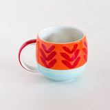 Tea cups & coffee mugs Red Coral Handpainted Ceramic Mug