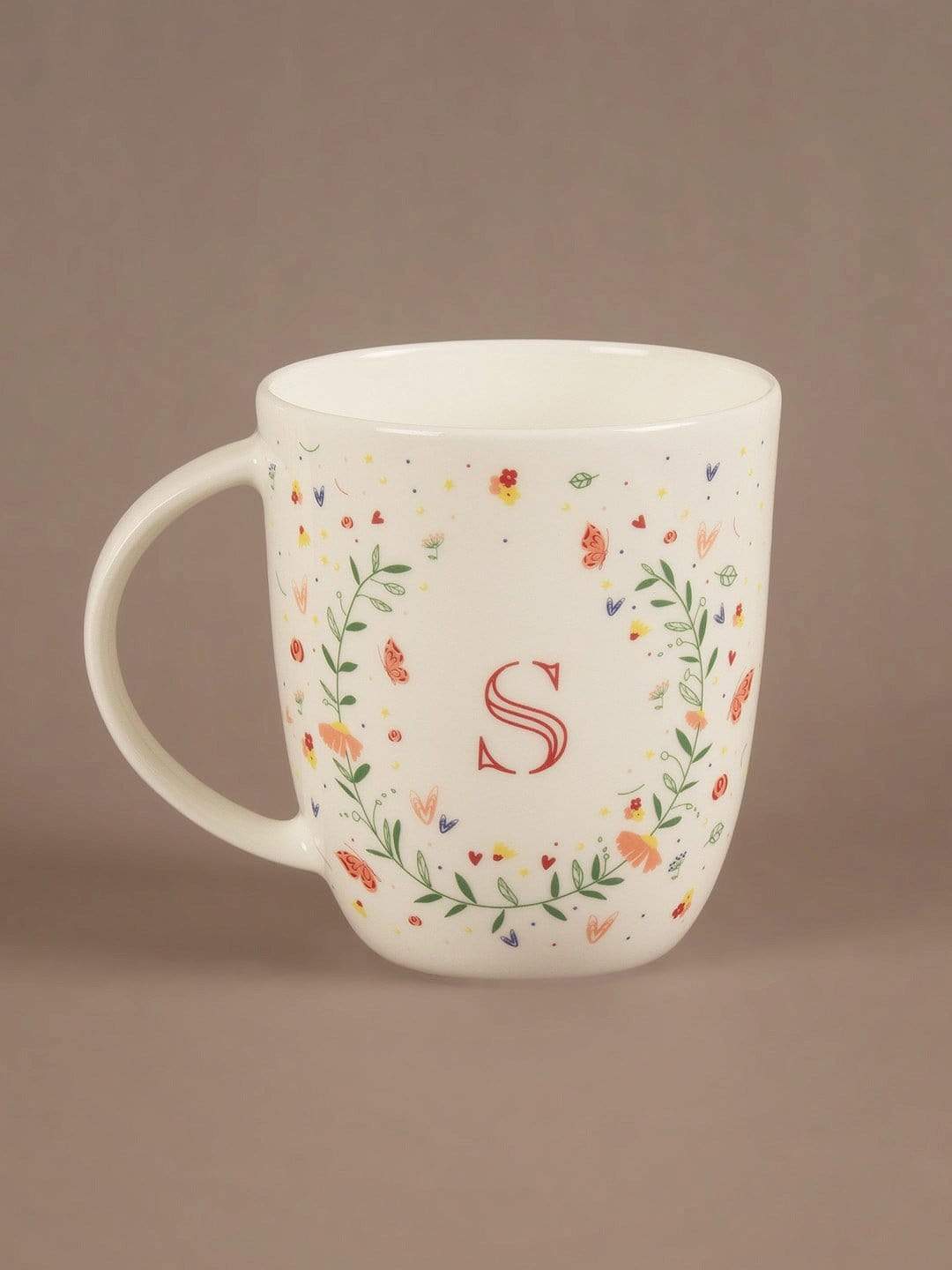 Tea cups & coffee mugs S Butterfly Monogram Mug- A To Z