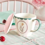 Tea cups & coffee mugs Skylark Handpainted Ceramic Coffee Mug With Lid 385 ml