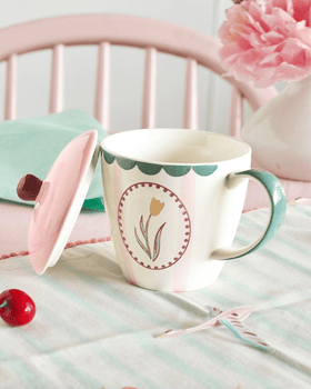 Tea cups & coffee mugs Skylark Handpainted Ceramic Coffee Mug With Lid 385 ml