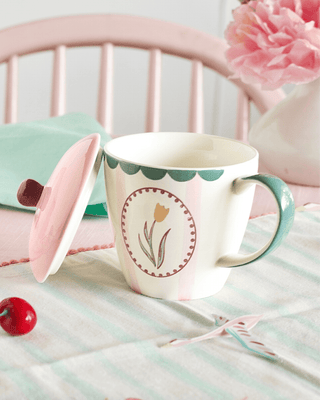 Tea cups & coffee mugs Skylark Handpainted Ceramic Coffee Mug With Lid 385 ml