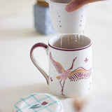 Tea cups & coffee mugs Skylark Handpainted Ceramic Infuser Mug with Lid 410 ml | The Wishing Chair