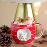 Tea cups & coffee mugs Striped Bunny Handpainted Ceramic Mug