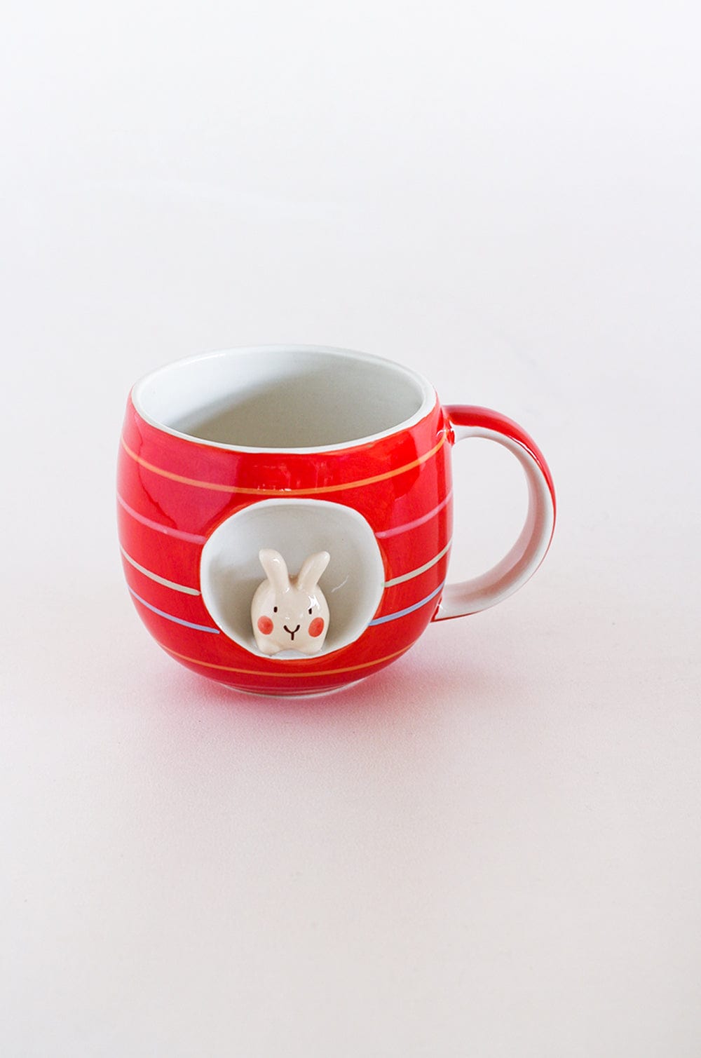 Tea cups & coffee mugs Striped Bunny Handpainted Ceramic Mug