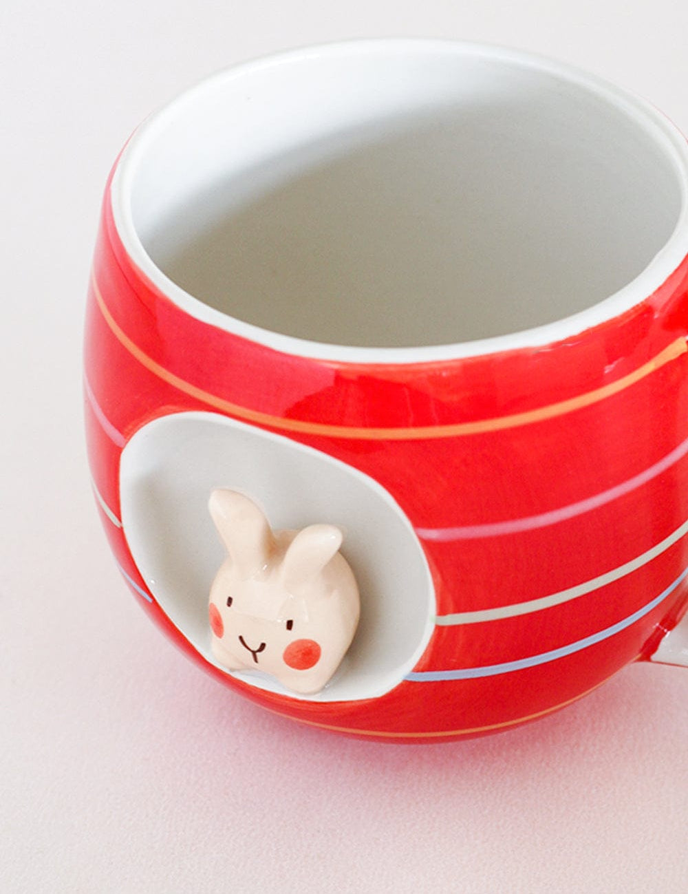 Tea cups & coffee mugs Striped Bunny Handpainted Ceramic Mug