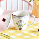 Tea cups & coffee mugs Sundrop Handpainted Ceramic Coffee Mug With Lid 385 ml
