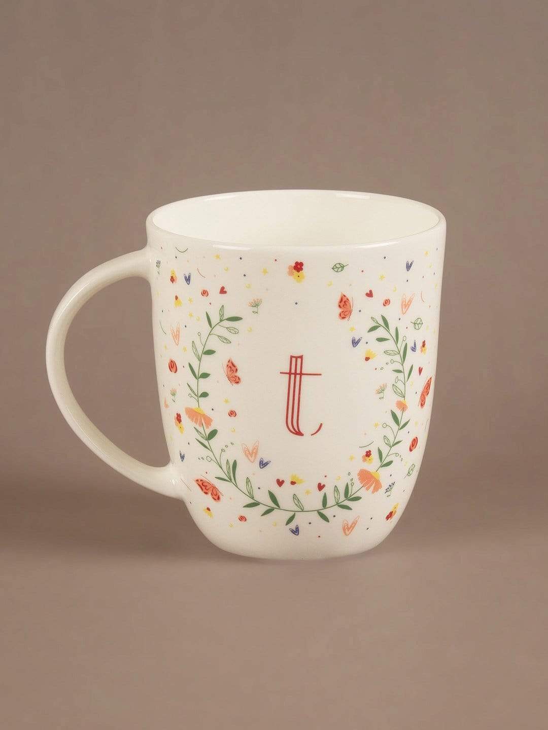 Tea cups & coffee mugs T Butterfly Monogram Mug- A To Z