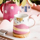 Tea cups & coffee mugs Wilderness Handpainted Ceramic Mug - Pink