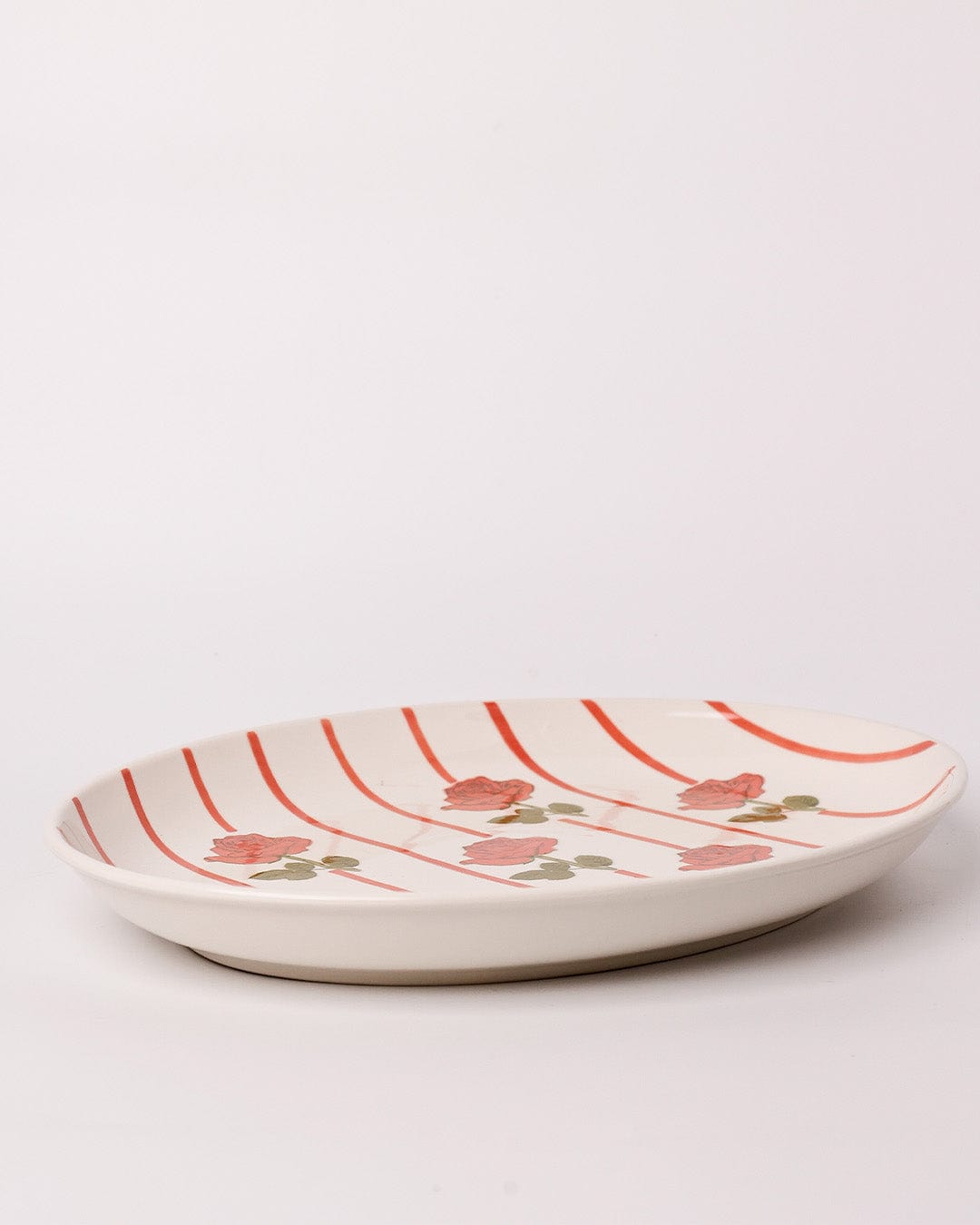 Tea Garden Handpainted Ceramic Oval Platter 30 cms