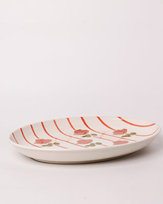 Tea Garden Handpainted Ceramic Oval Platter 30 cms