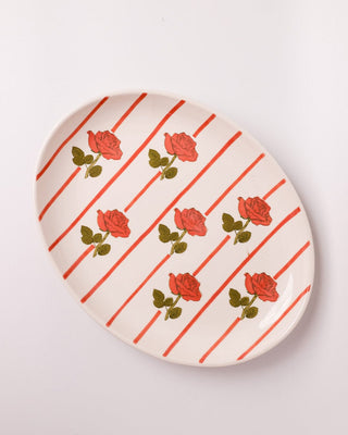 Tea Garden Handpainted Ceramic Oval Platter 30 cms