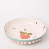 Tea Garden Handpainted Ceramic Pasta Bowl 21 cms