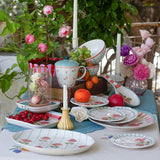 Tea Garden Handpainted Ceramic Pasta Bowl 21 cms
