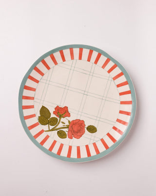 Tea Garden Handpainted Ceramic Round Platter 27 cms