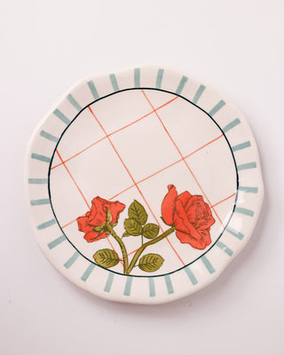 Tea Garden Handpainted Ceramic Snack Plate 16 cms