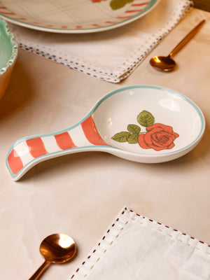 Tea Garden Handpainted Ceramic Spoon Rest