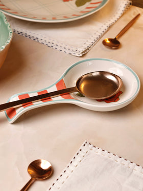 Tea Garden Handpainted Ceramic Spoon Rest