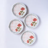 Tea Garden Round Snack Plates - Set of 4