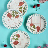 Tea Garden Round Snack Plates - Set of 4