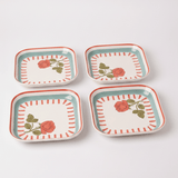 Tea Garden Square Snack Plates - Set of 4