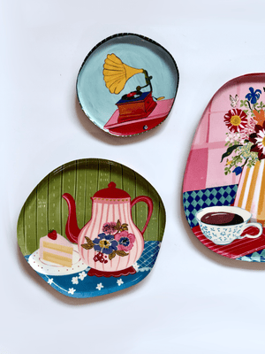Tea Time Story Wall Plates - Set of 3