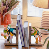  Technicolour Tusker Wooden & Handpainted Paper mache Bookends - Technicolour Tusker Wooden & Handpainted Paper mache Bookends - The Wishing Chair 