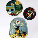 The Odd Trio metal wall plates, set of 3, with retro still-life and floral designs | The Wishing Chair