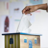 Townhouse house-shaped handpainted wooden tissue box | The Wishing Chair