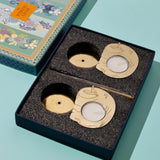 Tusk Tealight Holders with Stand Gift Box - Set of 2
