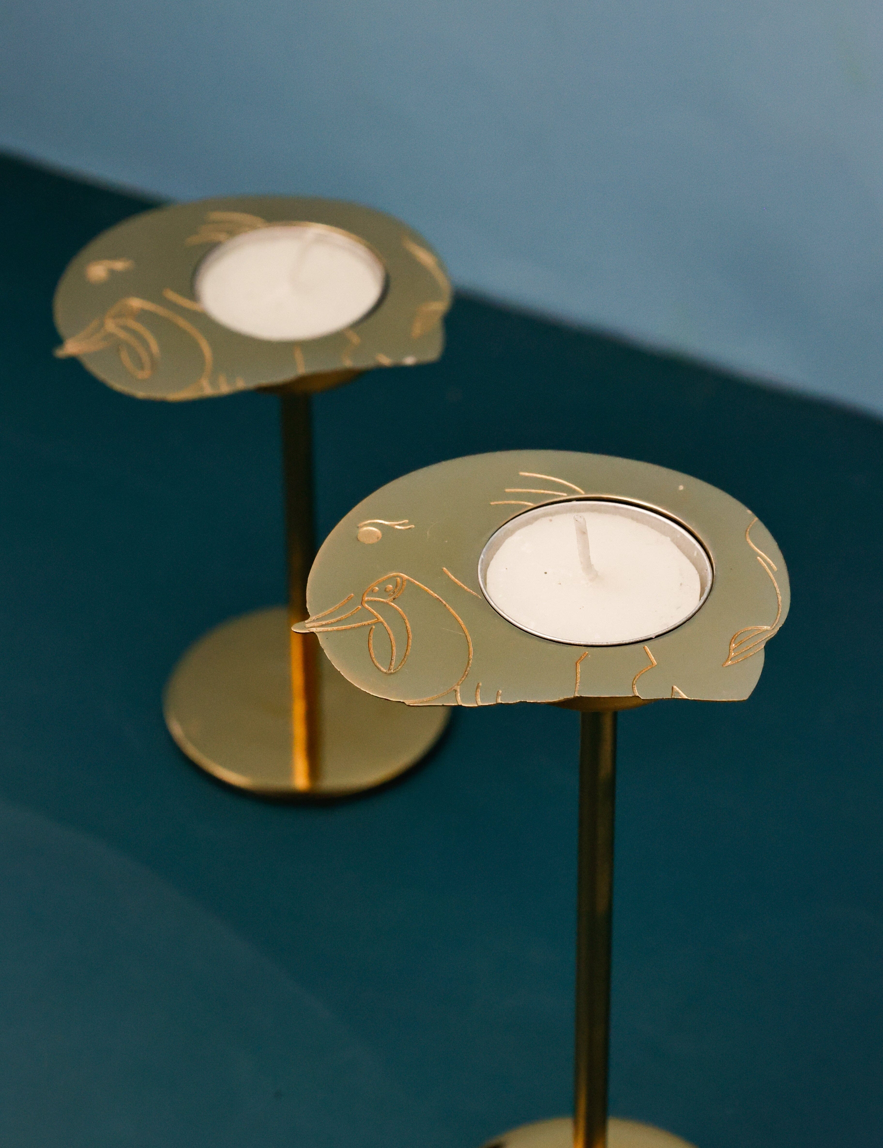 Tusk Tealight Holders with Stand Gift Box - Set of 2