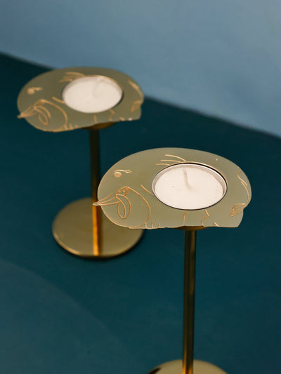 Tusk Tealight Holders with Stand Gift Box - Set of 2