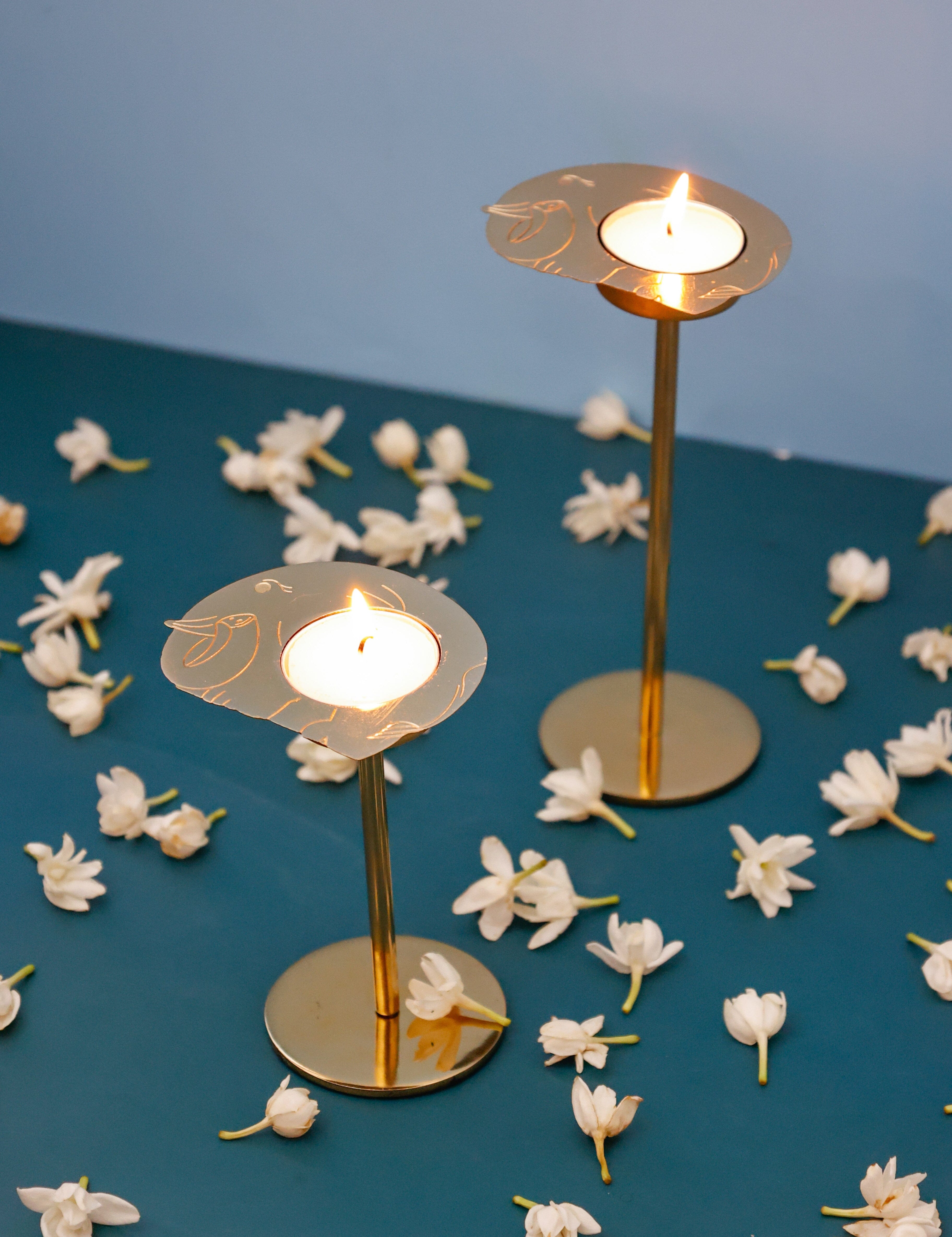 Tusk Tealight Holders with Stand Gift Box - Set of 2