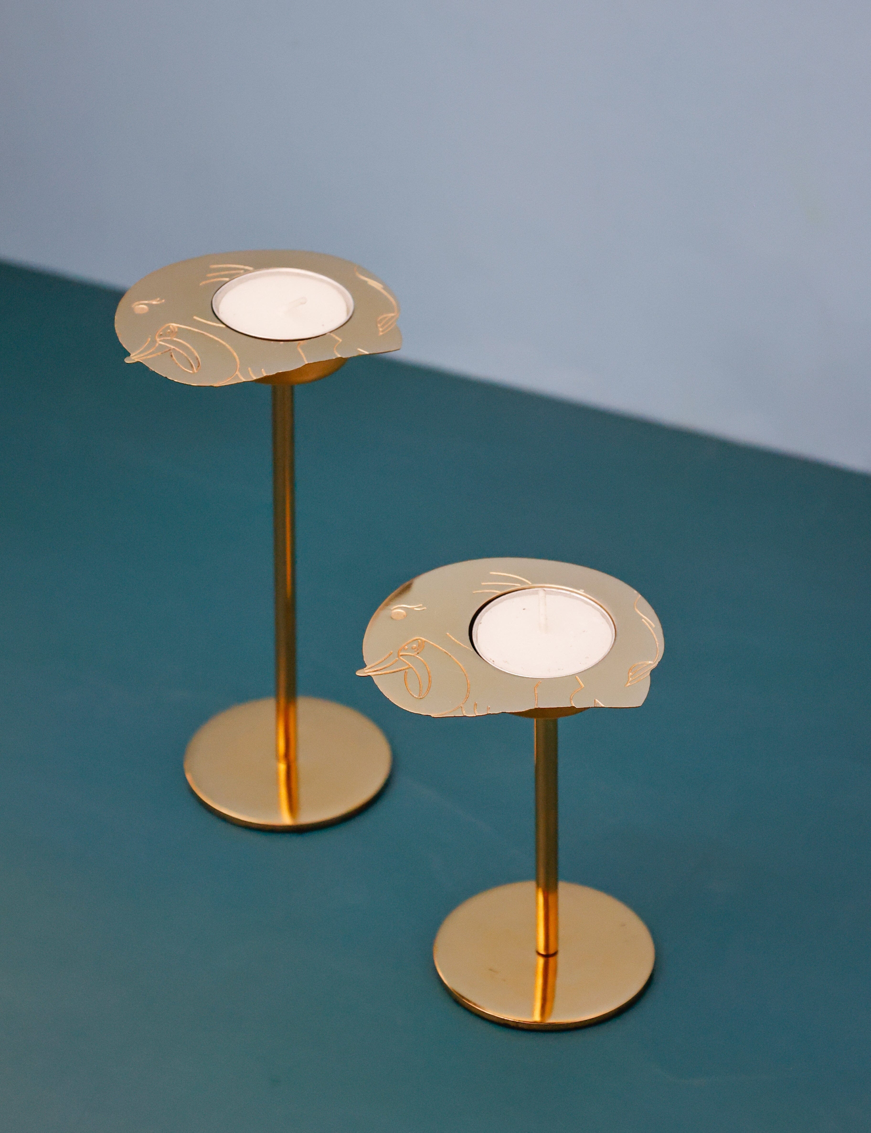 Tusk Tealight Holders with Stand Gift Box - Set of 2