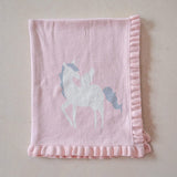  Unicorn Knitted Cotton Blanket - Unicorn Knitted Cotton Blanket - The Wishing Chair 