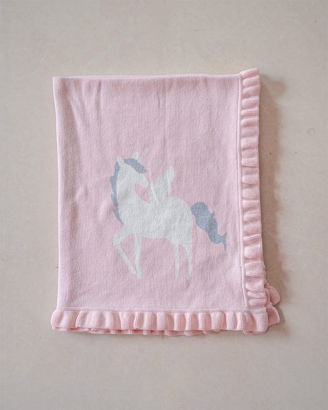 Unicorn Knitted Cotton Blanket