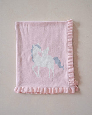  Unicorn Knitted Cotton Blanket - Unicorn Knitted Cotton Blanket - The Wishing Chair 