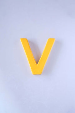  V Mottled Mono Wall Hanging - Mustard A To Z - Mottled Mono Wall Hanging - Mustard A To Z - The Wishing Chair 