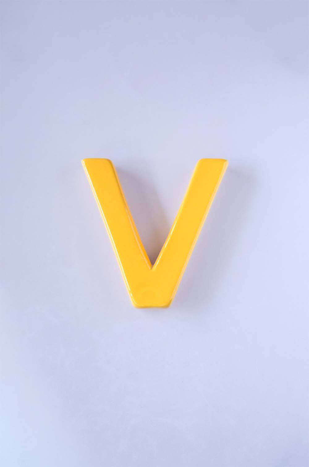 V Mottled Mono Wall Hanging - Mustard A To Z