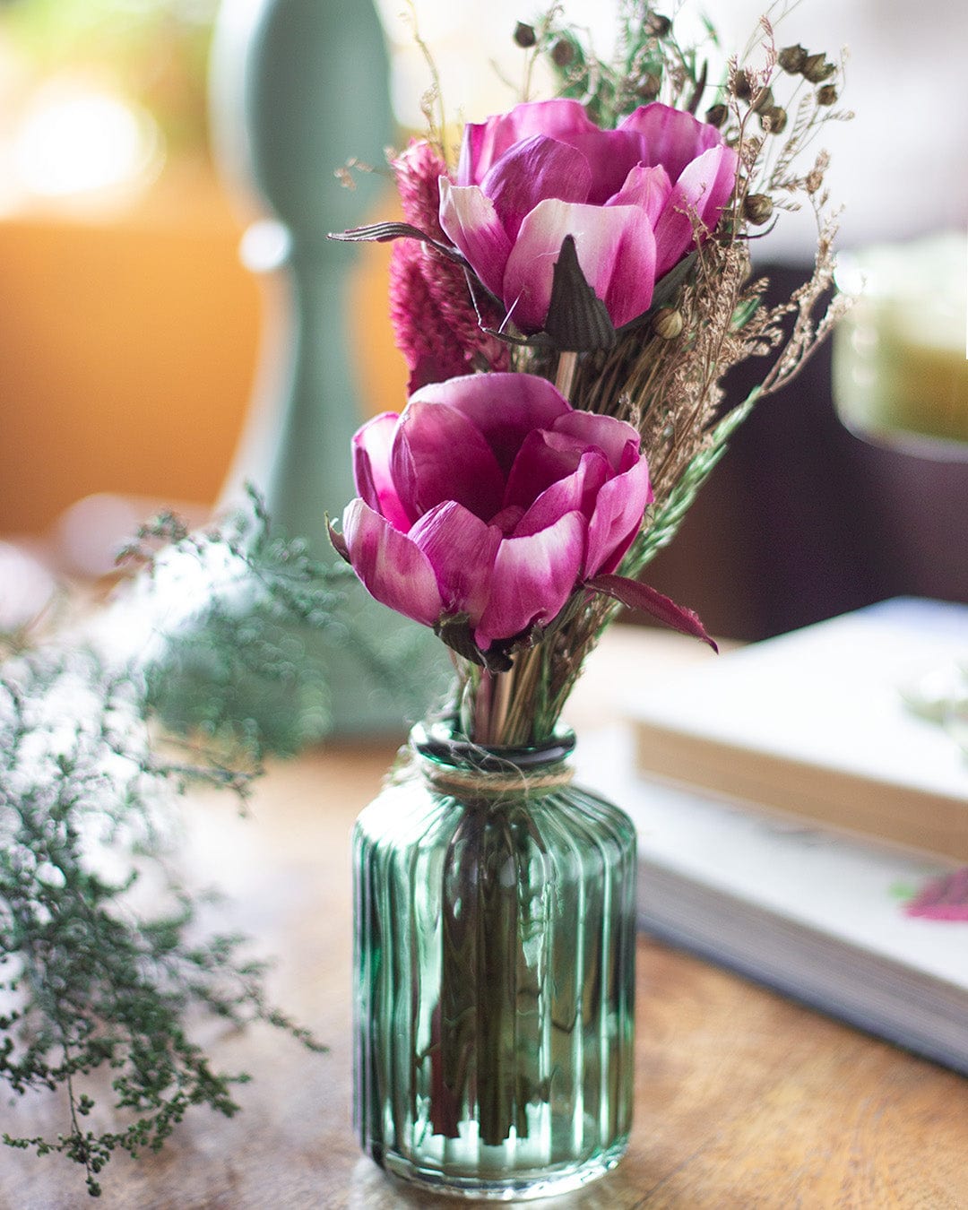 Vases & Planters Blooms - Dried Flowers Bouquet in Glass Vase