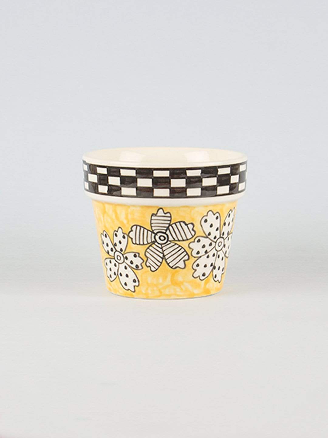 Vases & Planters Gingham Planter - Yellow